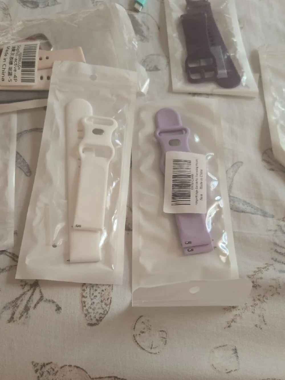 Samsung Silicone Watch Bands in Cyan Blue and Light Pink